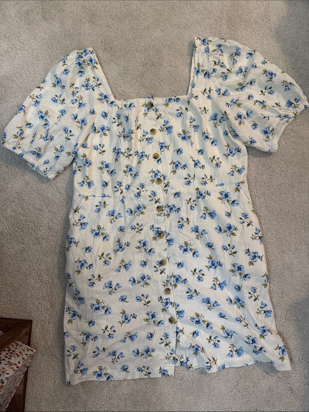 BNWT Floral Linen Button Up Dress